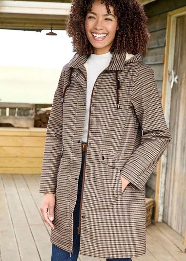 Cotton Traders Pecan All-Weather Fleece Lined Printed Waterproof Coat