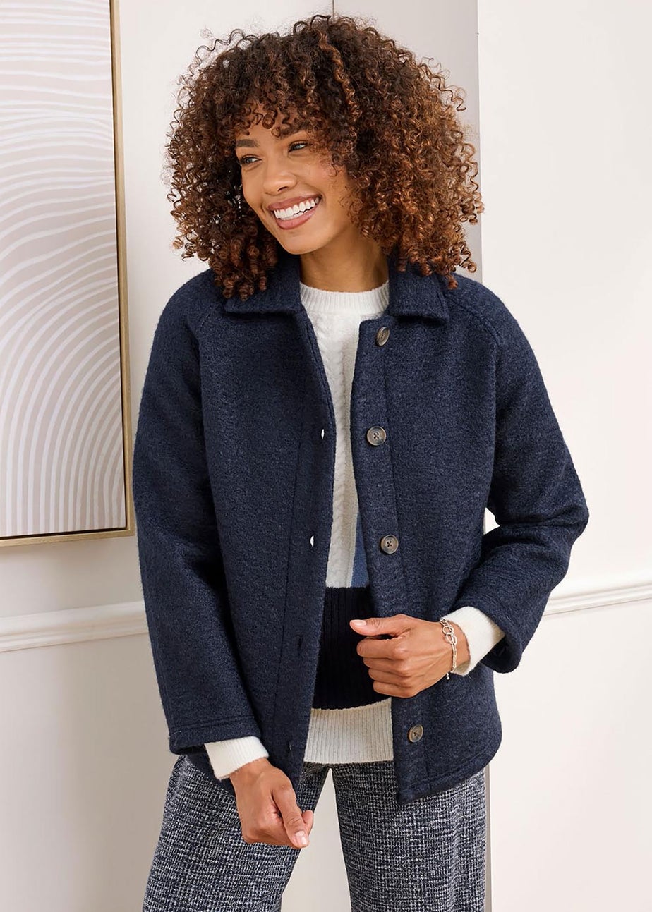 Cotton Traders Navy Fleece Jacket