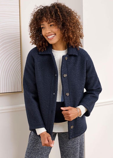 Cotton Traders Navy Fleece Jacket