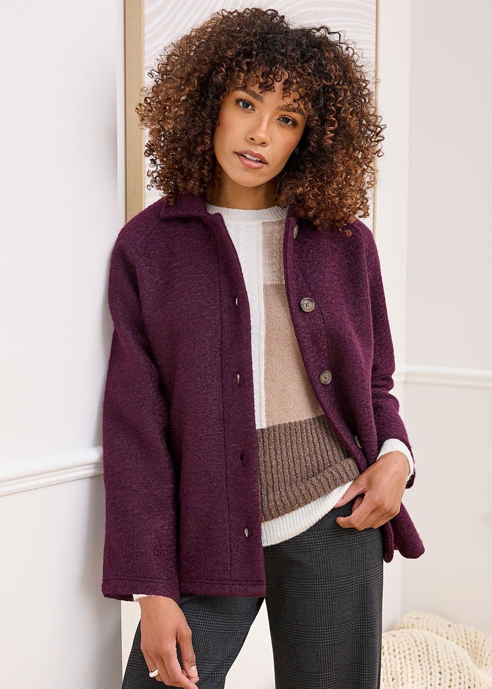 Cotton Traders Merlot Fleece Jacket