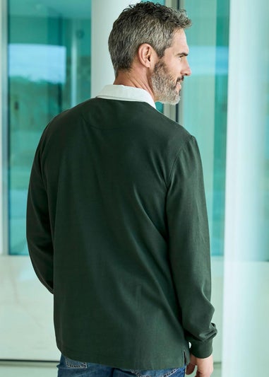 Cotton Traders Hunter Long Sleeve Plain Rugby Shirt