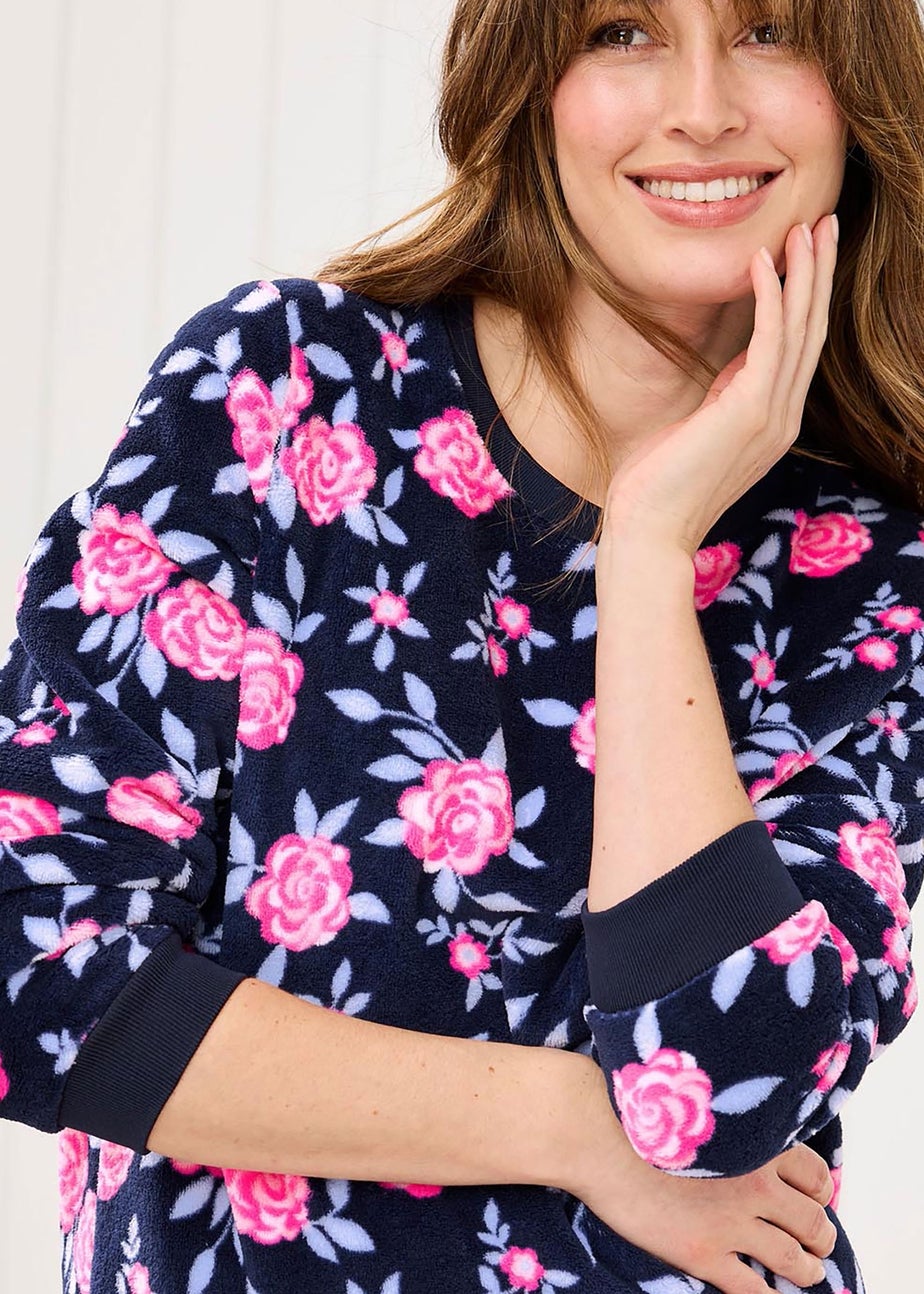 Cotton Traders Dark BlueShort Sleeve Woven PJ Set