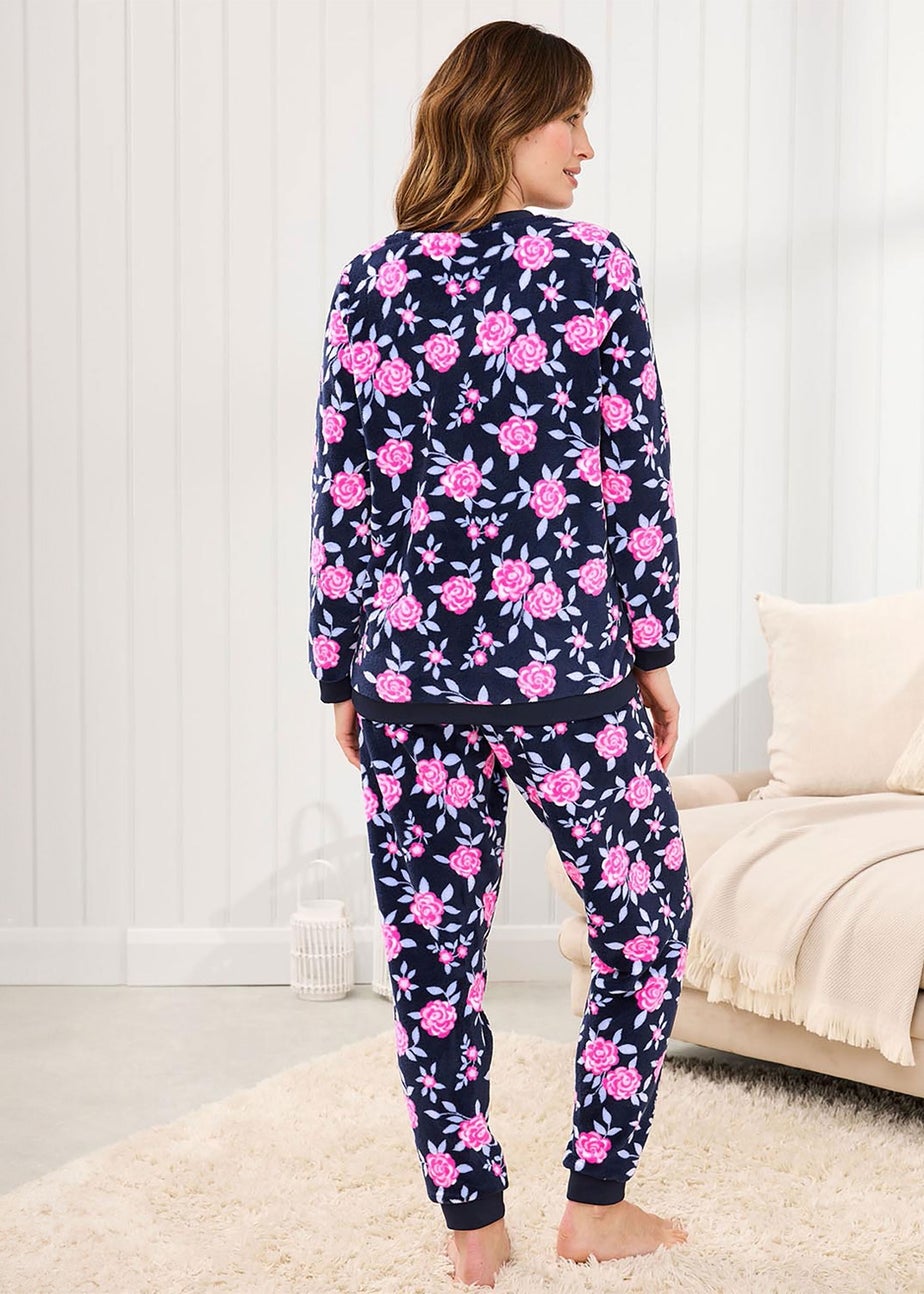 Cotton Traders Dark BlueShort Sleeve Woven PJ Set