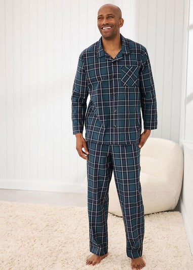 Cotton Traders Teal Short Sleeve Woven PJ Set