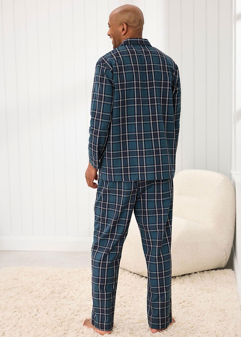 Cotton Traders Teal Short Sleeve Woven PJ Set