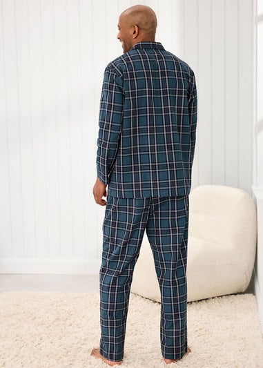 Cotton Traders Teal Short Sleeve Woven PJ Set