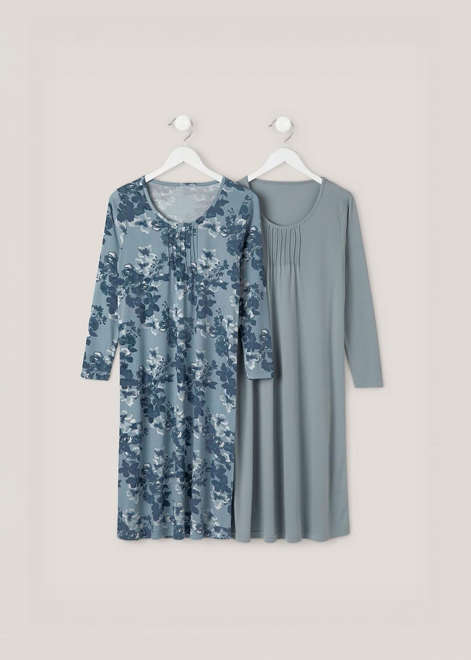 Cotton Traders Soft Spearmint 2 Pack Jersey Nightdresses