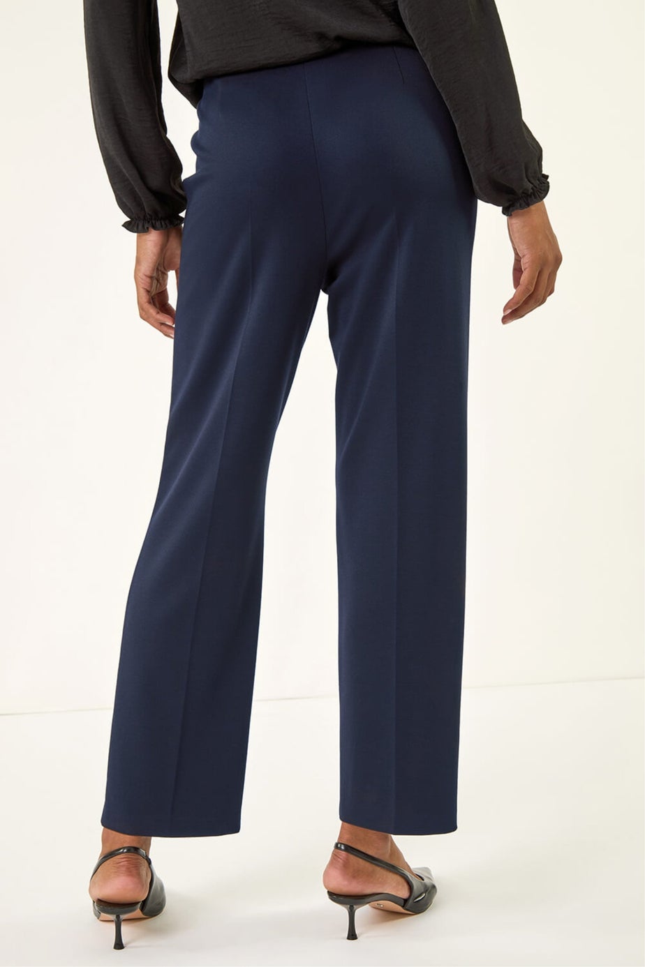 Roman Navy Straight Leg Ponte Trouser