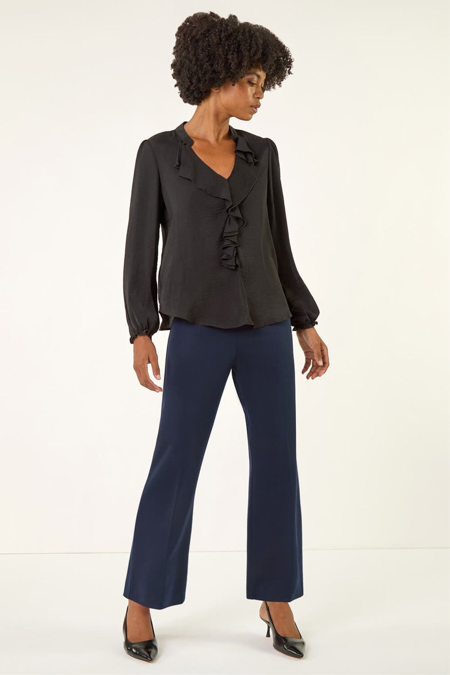 Roman Navy Straight Leg Ponte Trouser