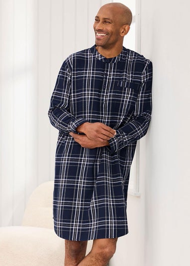 Cotton Traders Navy Brushed Cotton Nightshirt