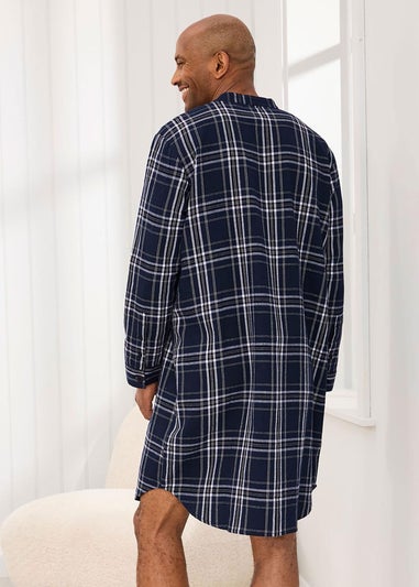Cotton Traders Navy Brushed Cotton Nightshirt