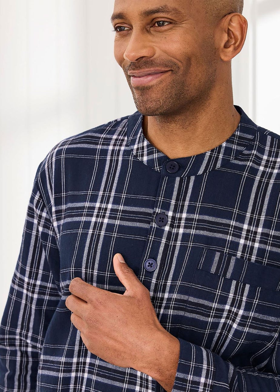 Cotton Traders Navy Brushed Cotton Nightshirt