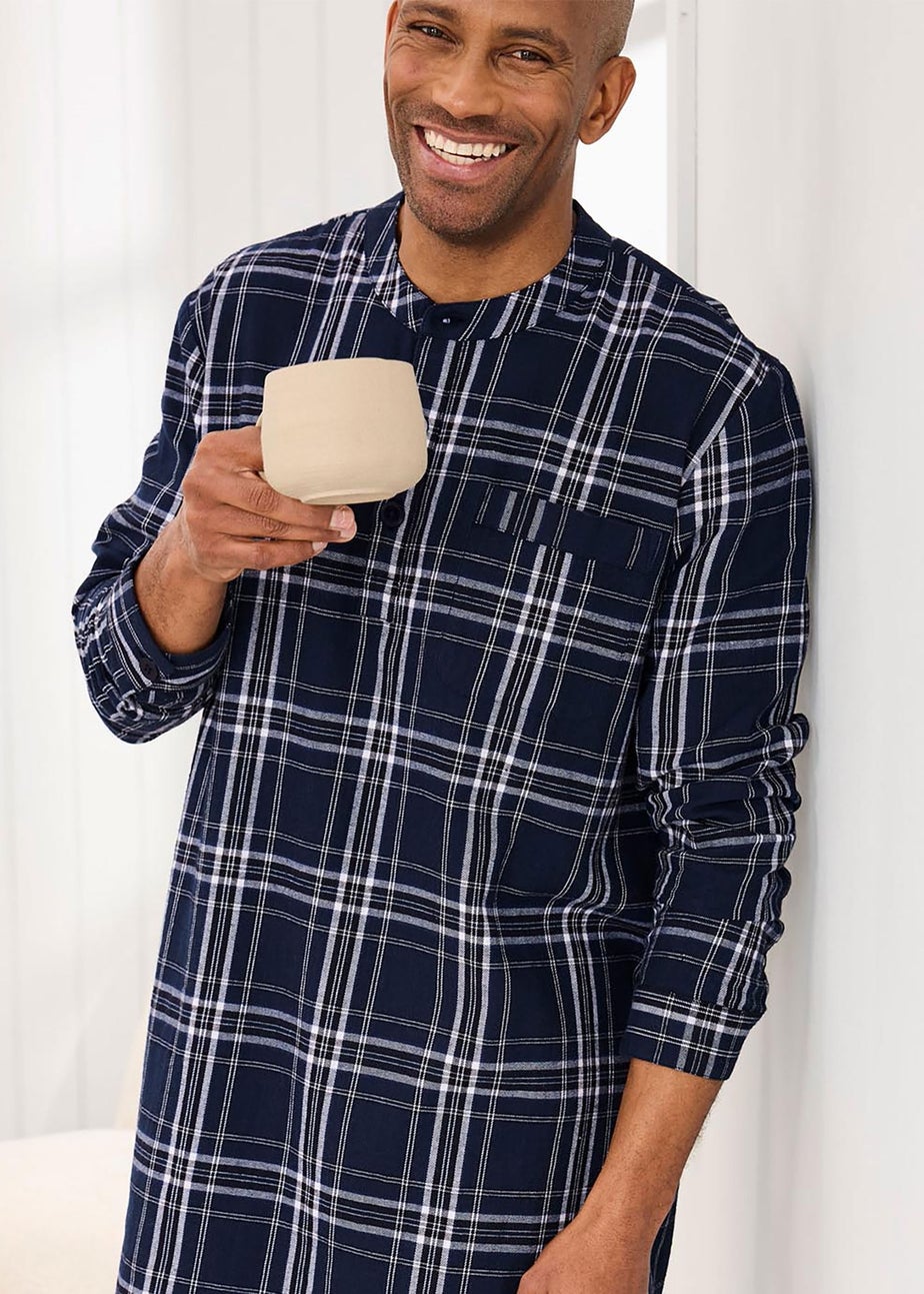 Cotton Traders Navy Brushed Cotton Nightshirt