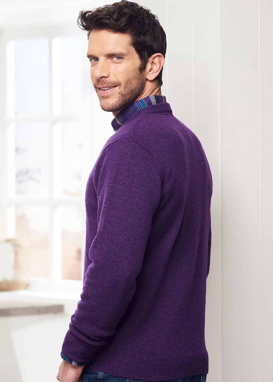 Cotton Traders Amethyst Lambswool Rich V Neck Jumper