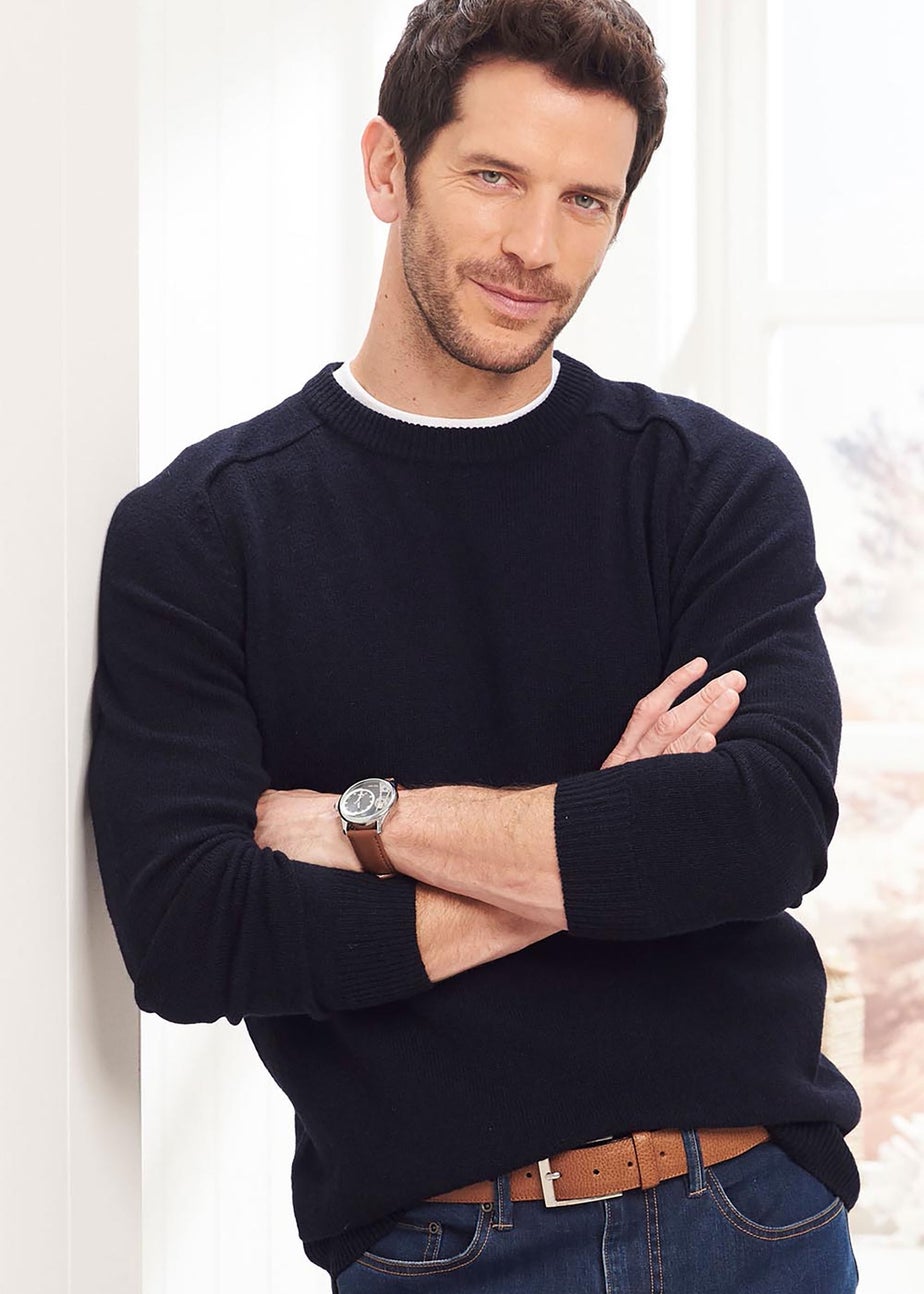 Cotton Traders Midnight Lambswool Rich Crew Neck Jumper