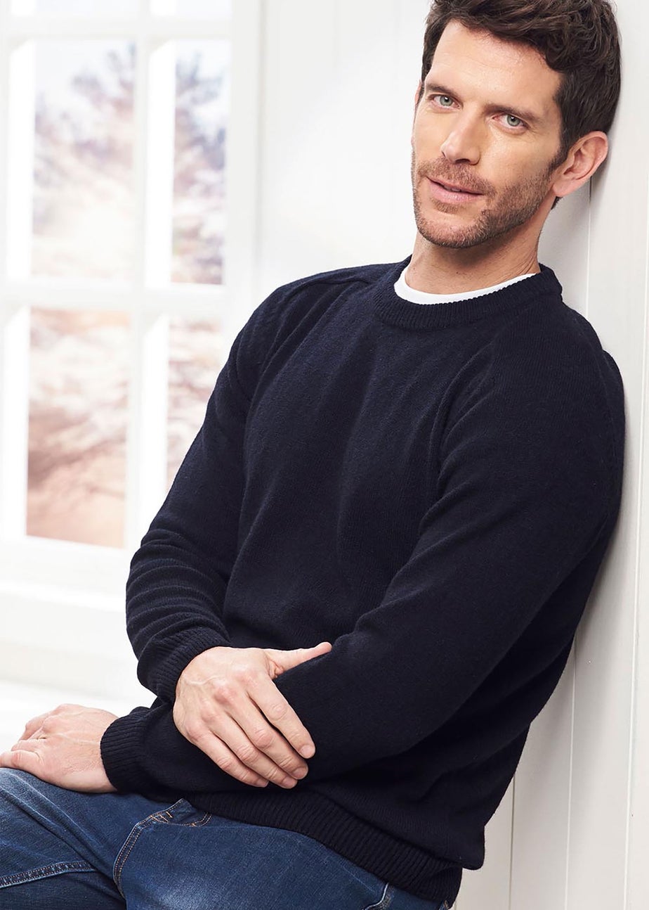 Cotton Traders Midnight Lambswool Rich Crew Neck Jumper