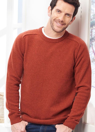 Cotton Traders Ginger Lambswool Rich Crew Neck Jumper