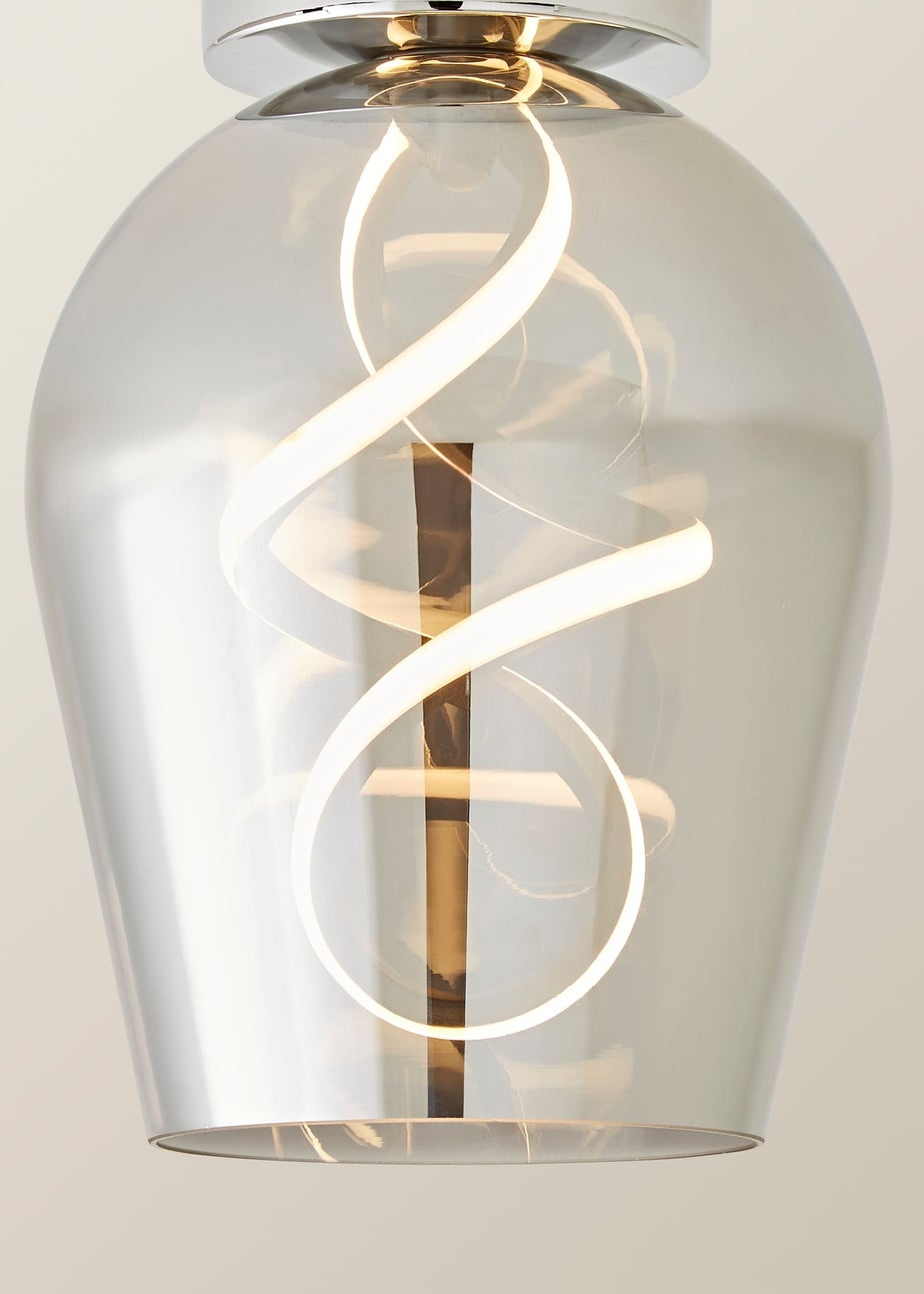 ValueLights Helix Smoked Glass Integrated LED Ceiling Light