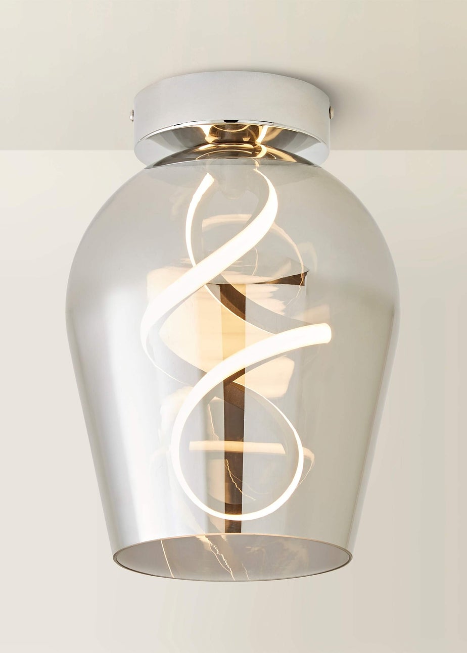 ValueLights Helix Smoked Glass Integrated LED Ceiling Light