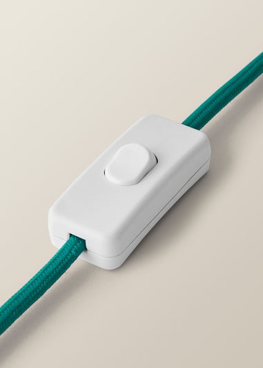 ValueLights Rebecca Green Ribbed Ceramic Table Lamp with Linen Shade