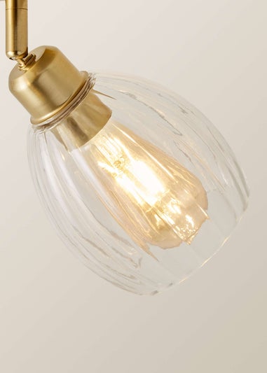 ValueLights Cheltenham 2 Way Gold Ceiling Spotlight Ribbed Shades