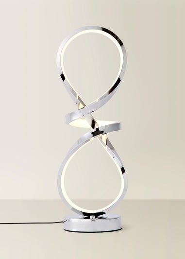 ValueLights Infinity Swirl Integrated LED Touch Dimmer Table Lamp