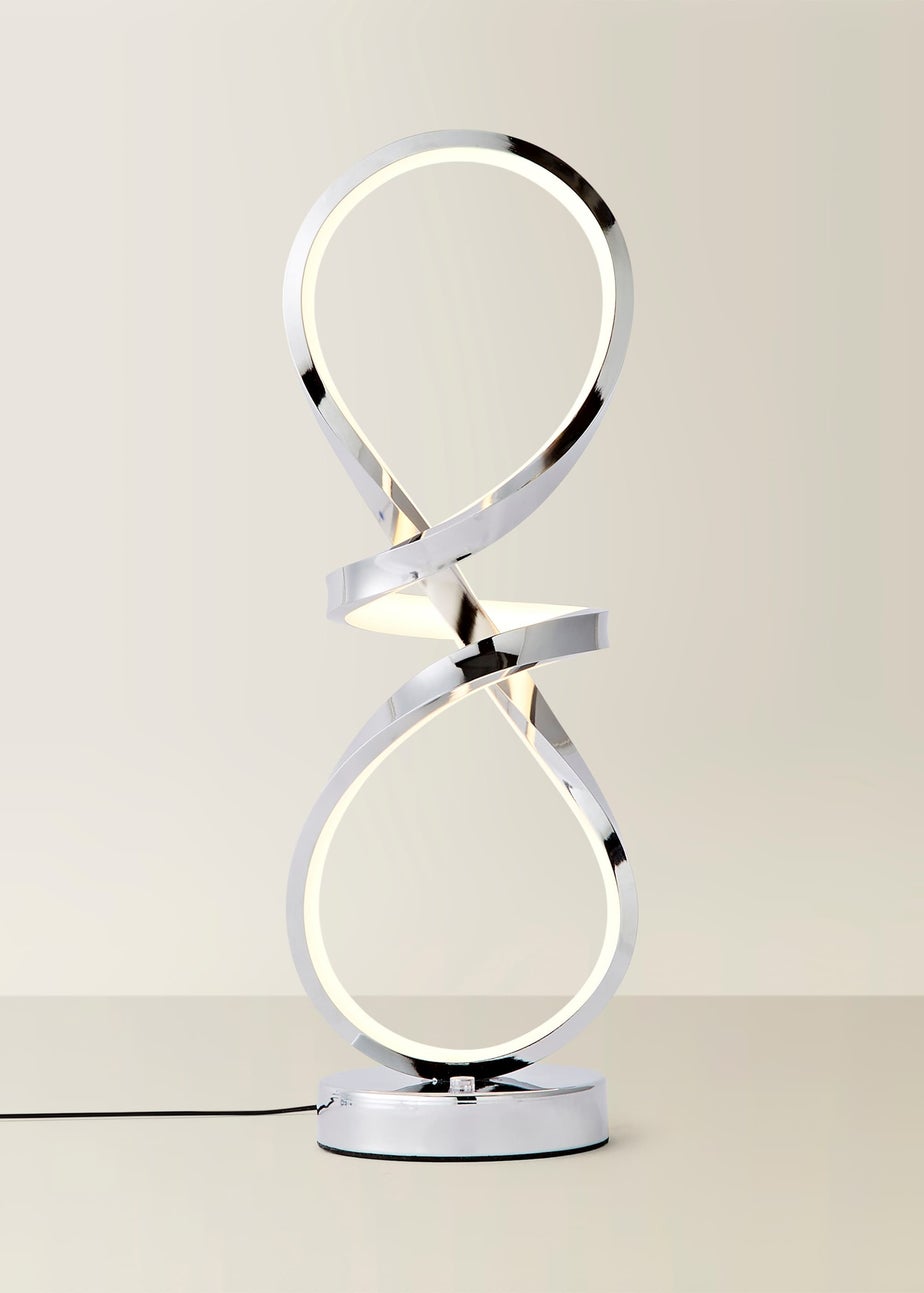 ValueLights Infinity Swirl Integrated LED Touch Dimmer Table Lamp