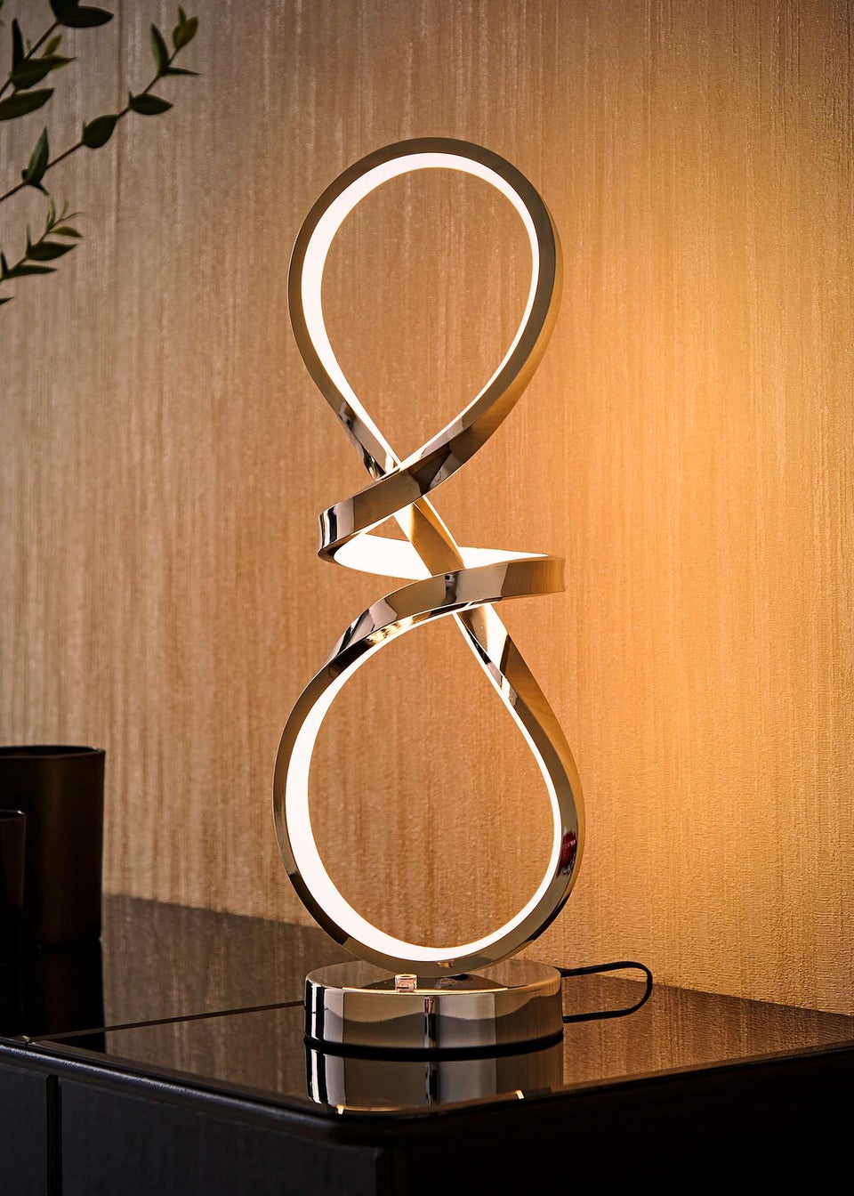 ValueLights Infinity Swirl Integrated LED Touch Dimmer Table Lamp