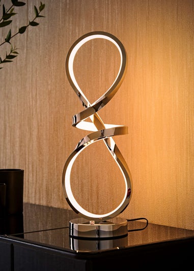 ValueLights Infinity Swirl Integrated LED Touch Dimmer Table Lamp