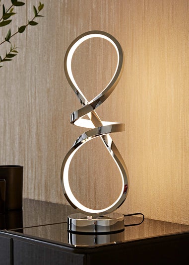 ValueLights Infinity Swirl Integrated LED Touch Dimmer Table Lamp