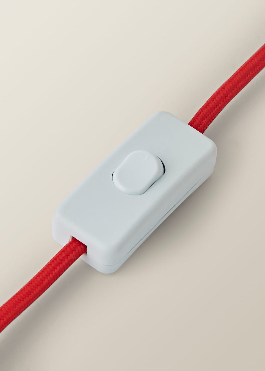 ValueLights Katy Pink & Red Wiggle Stripe Table Lamp with Scallop Shade