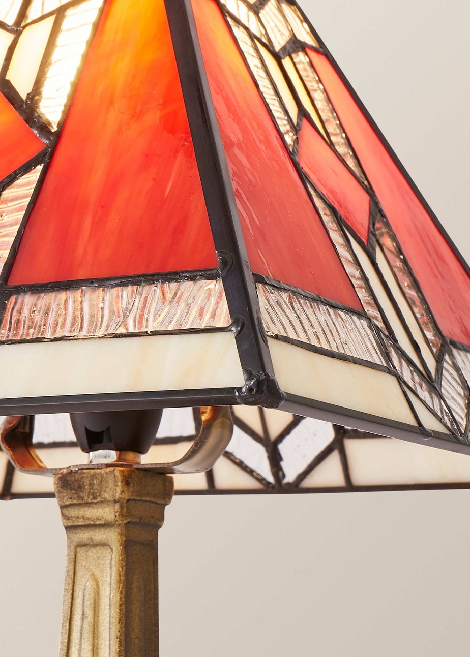 ValueLights Tiffany Aztec Stained Glass Table Lamp