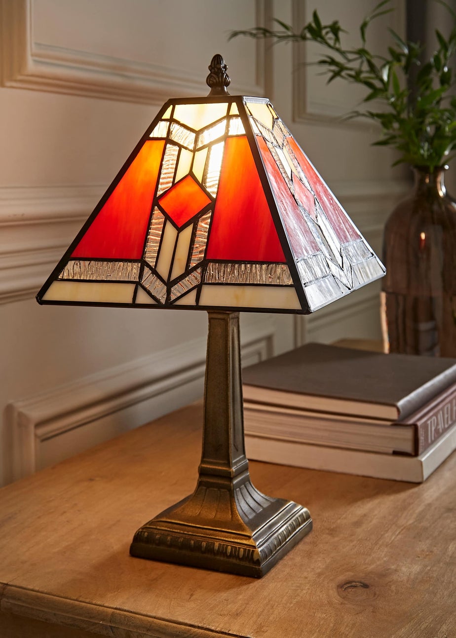 ValueLights Tiffany Aztec Stained Glass Table Lamp