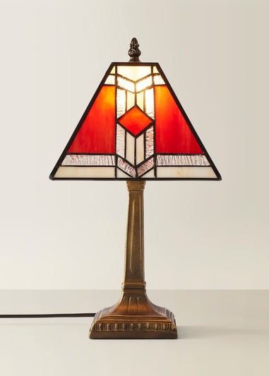 ValueLights Tiffany Aztec Stained Glass Table Lamp