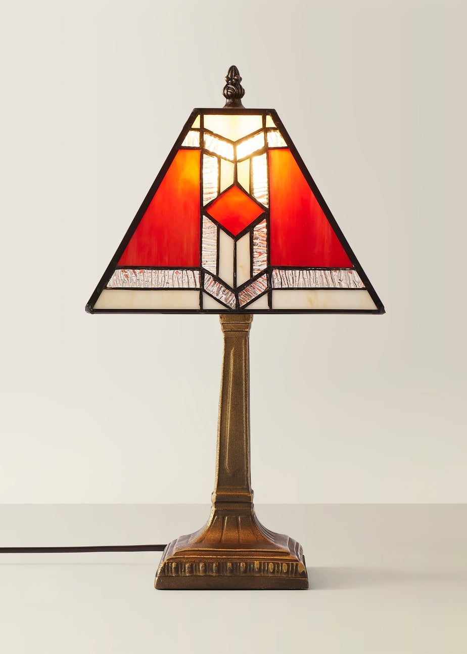 ValueLights Tiffany Aztec Stained Glass Table Lamp