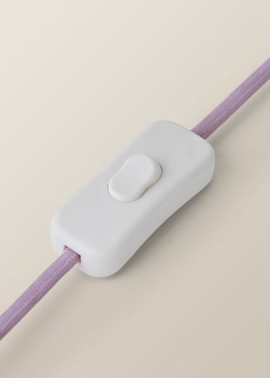 ValueLights Lolly Lilac Glass Bubble Table Lamp with Scallop Shade