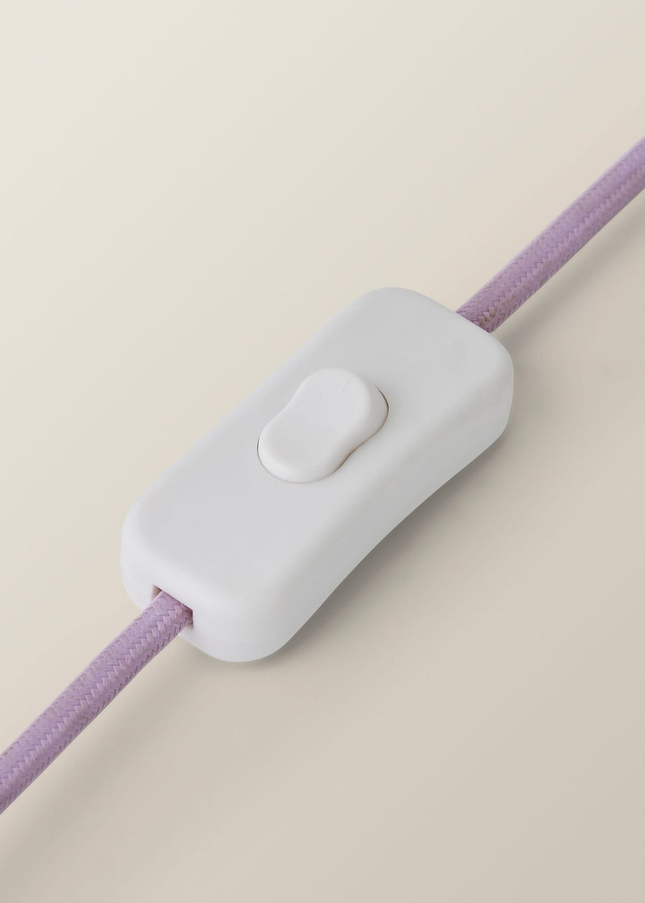 ValueLights Lolly Lilac Glass Bubble Table Lamp with Scallop Shade