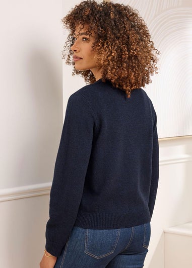 Cotton Traders Midnight Lambswool Rich Cardigan