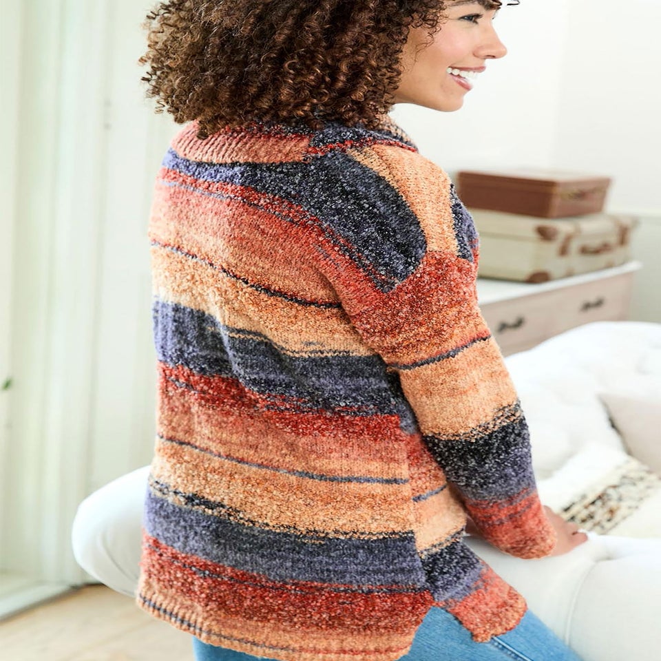 Cotton Traders Spice Stripe Cowl Neck Jumper