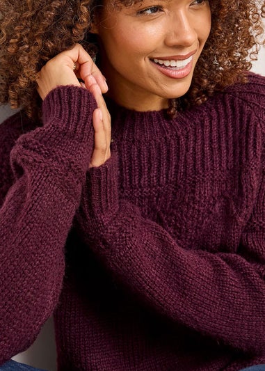 Cotton Traders Merlot Cable Detail Jumper