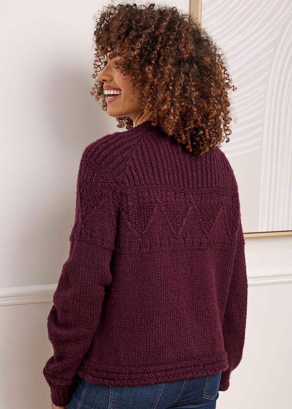 Cotton Traders Merlot Cable Detail Jumper