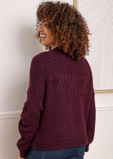 Cotton Traders Merlot Cable Detail Jumper