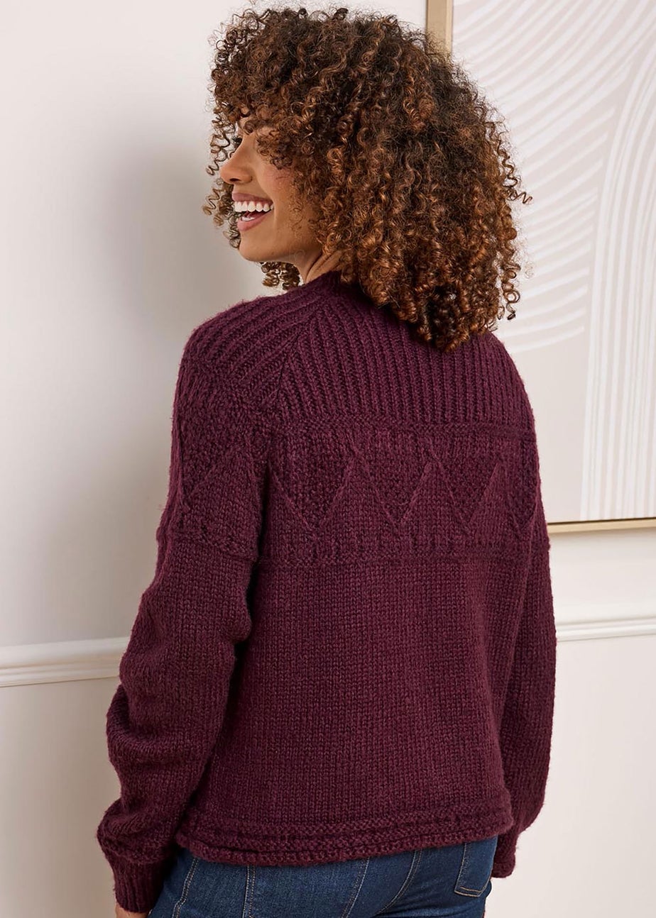 Cotton Traders Merlot Cable Detail Jumper