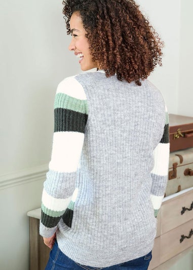 Cotton Traders Grey Marl Cosy Crew Neck Jumper