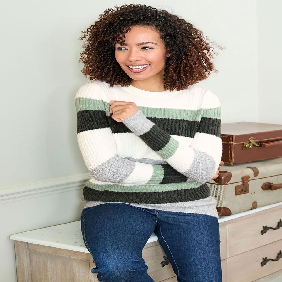 Cotton Traders Grey Marl Cosy Crew Neck Jumper