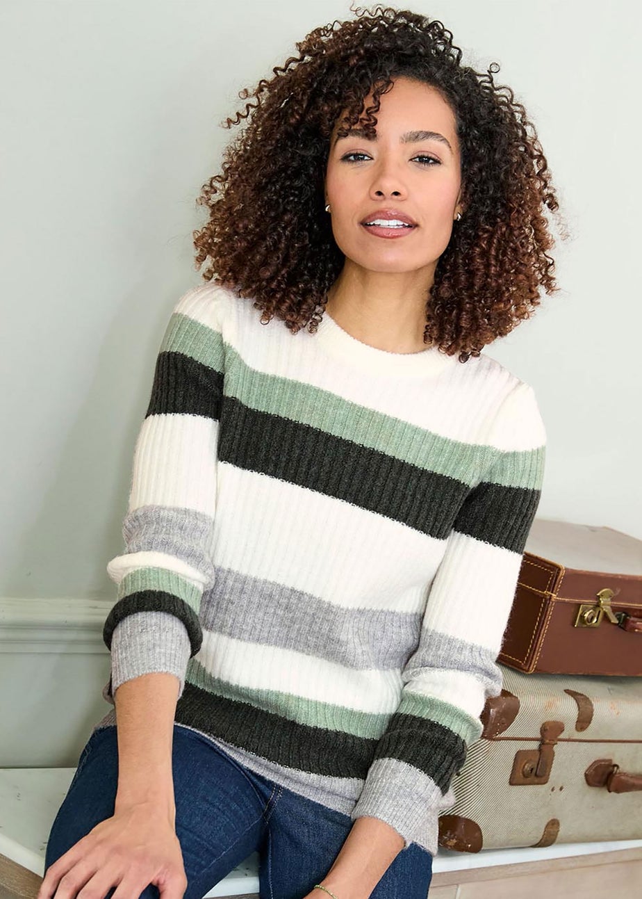 Cotton Traders Grey Marl Cosy Crew Neck Jumper