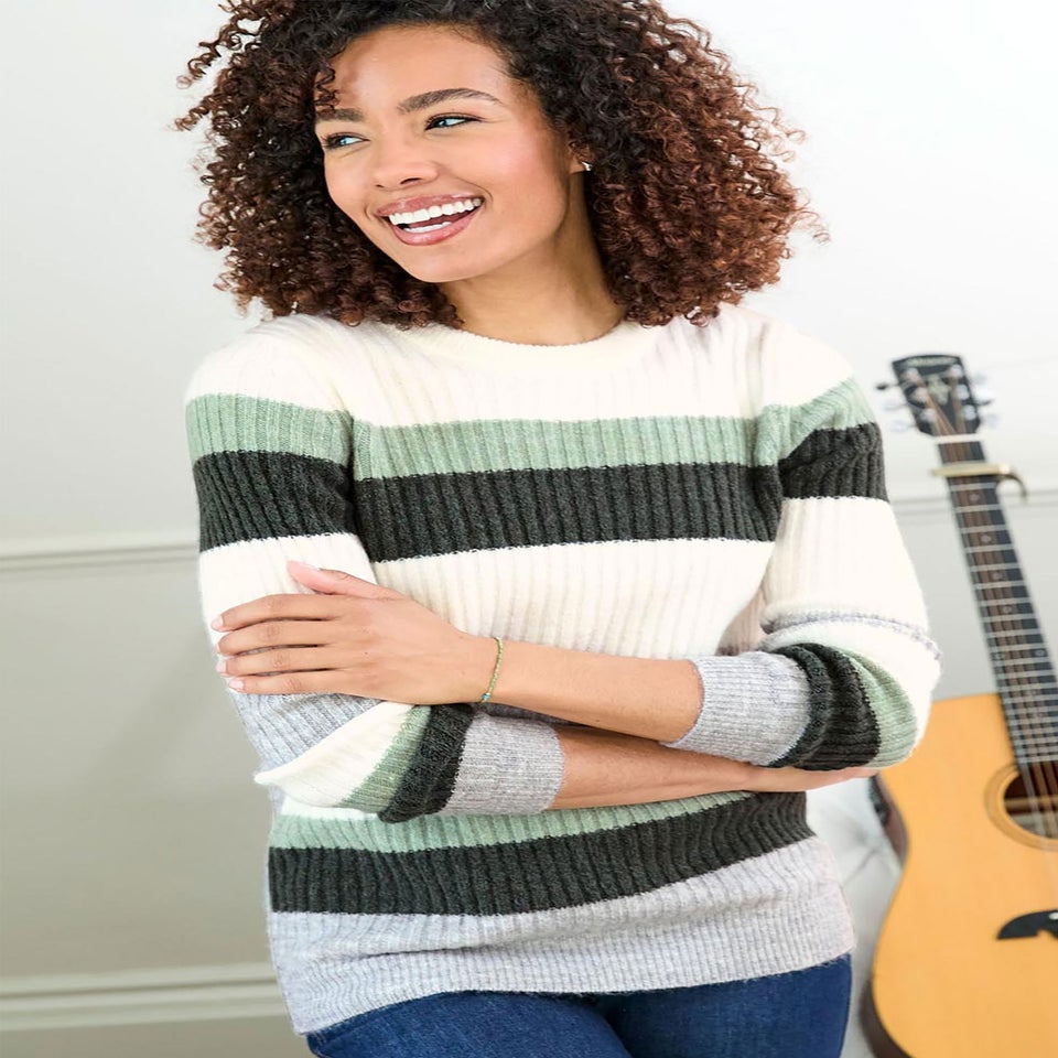 Cotton Traders Grey Marl Cosy Crew Neck Jumper