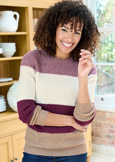 Cotton Traders Pecan Cosy Crew Neck Jumper