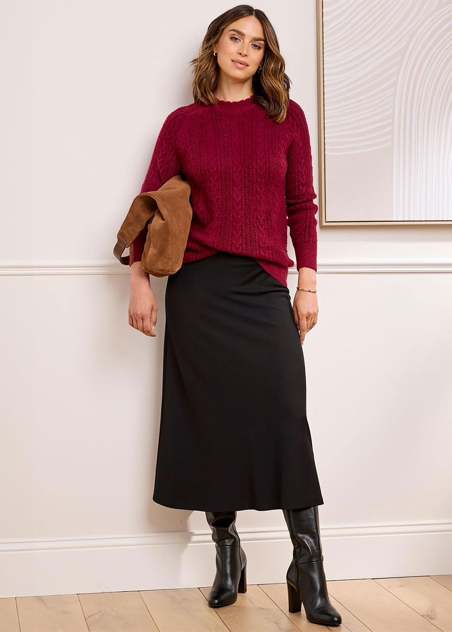 Cotton Traders Rusty Red Cable Detail Jumper