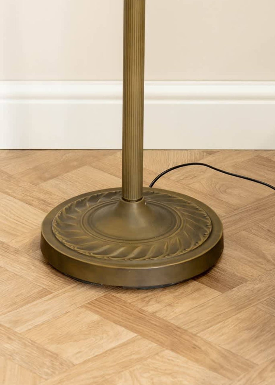 ValueLights Tiffany Stained Glass Antique Brass Uplighter Floor Lamp